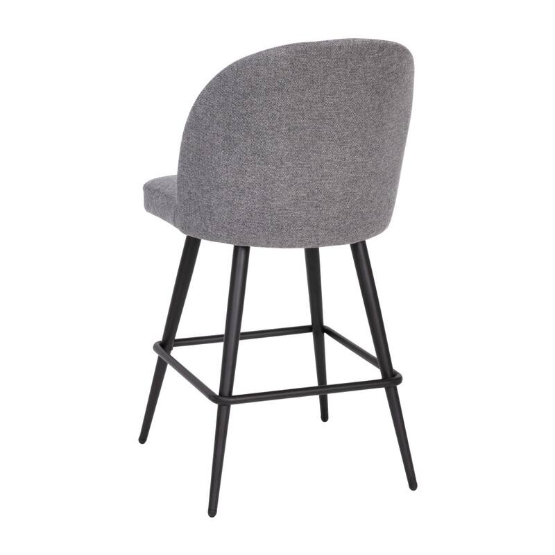 Set of 2 Upholstered Counter Stools with Steel Frames
