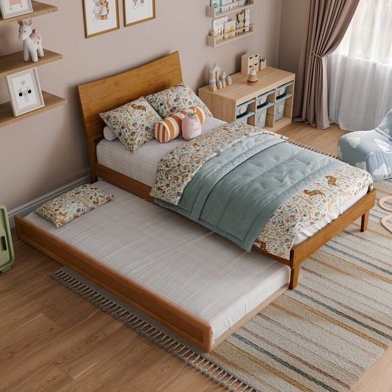 Phoenix Wood Platform Bed with Trundle