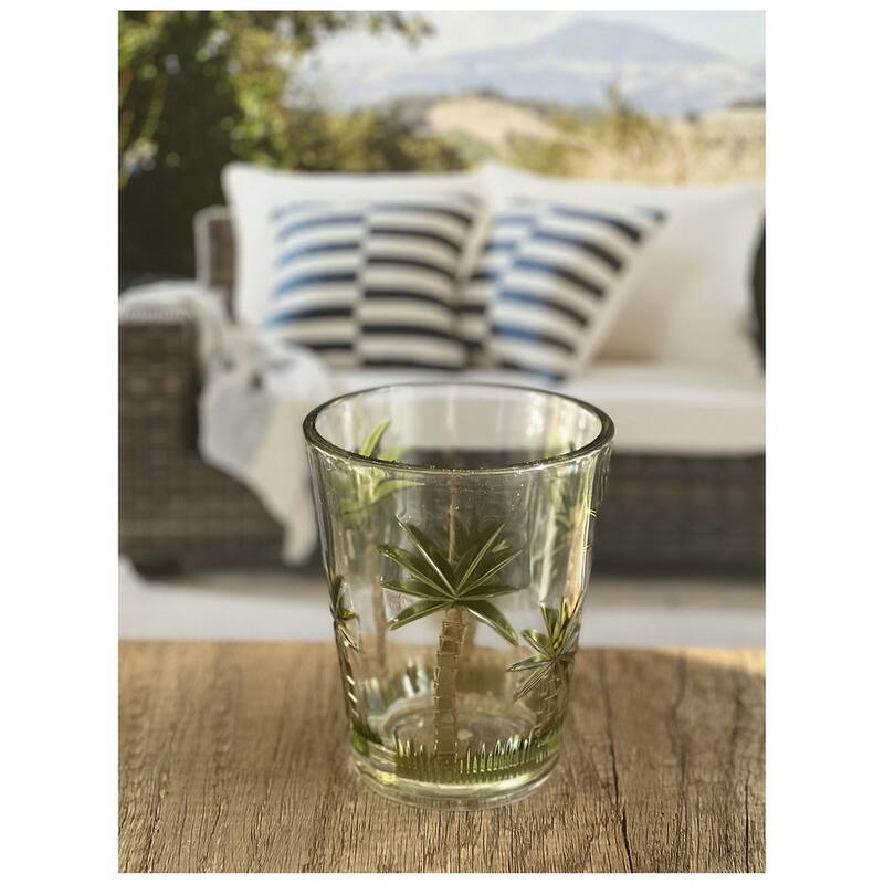Palm Tree Design Acrylic Glasses Drinking Set of 4