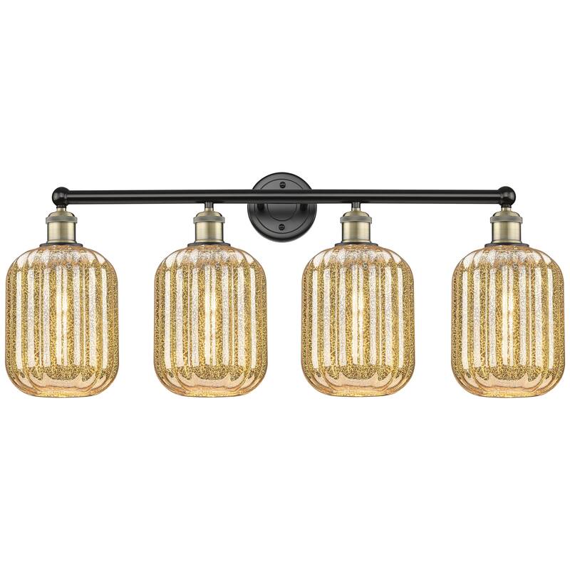 Innovations Lighting Endless Possibilities Edison - Preston - 4 Light 34" Jar Shade Bath Vanity Light - Mercury/Black Antique Brass