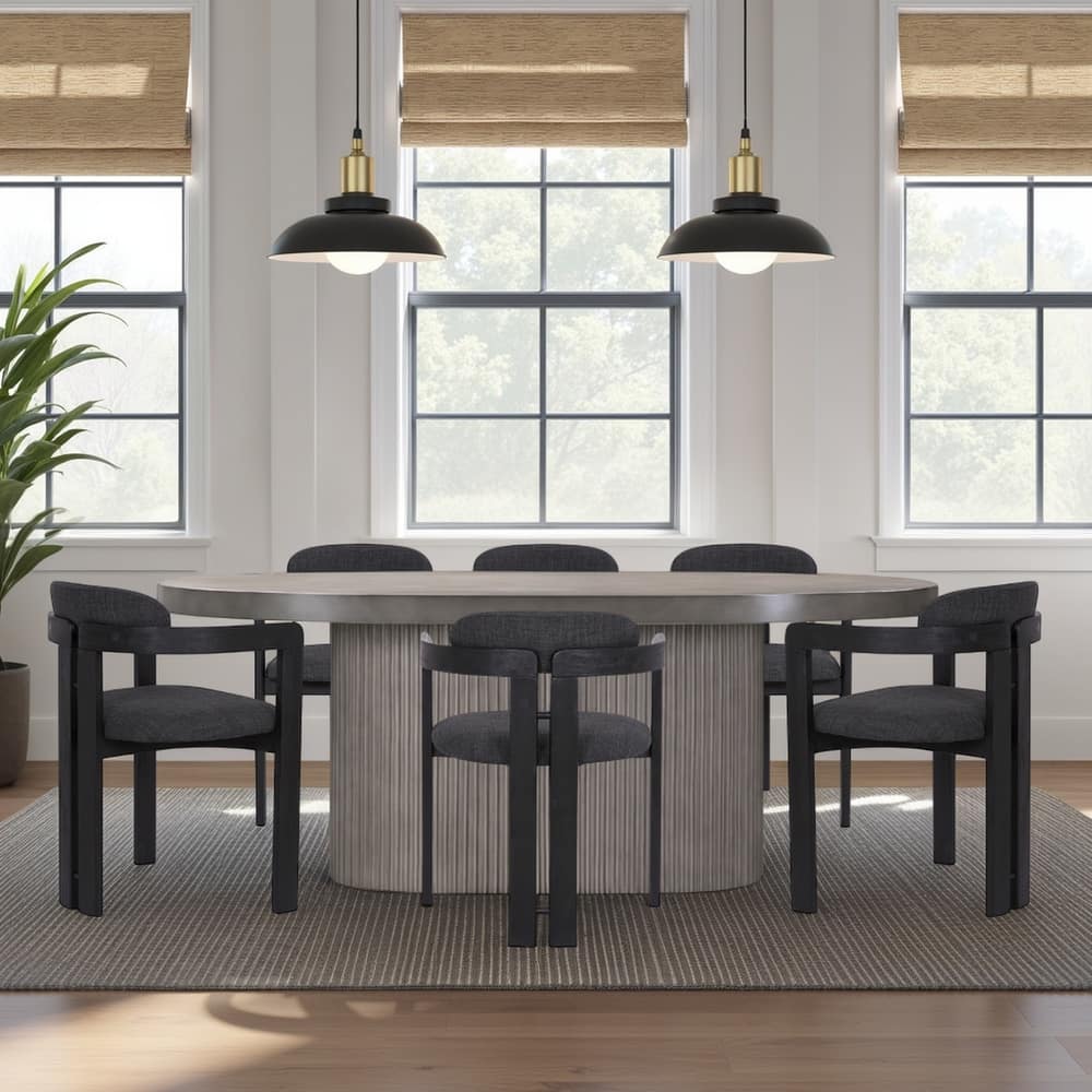 Jazmin Mid-Century Modern Upholstered Barrel Dining Chairs - Set of 2/4/6