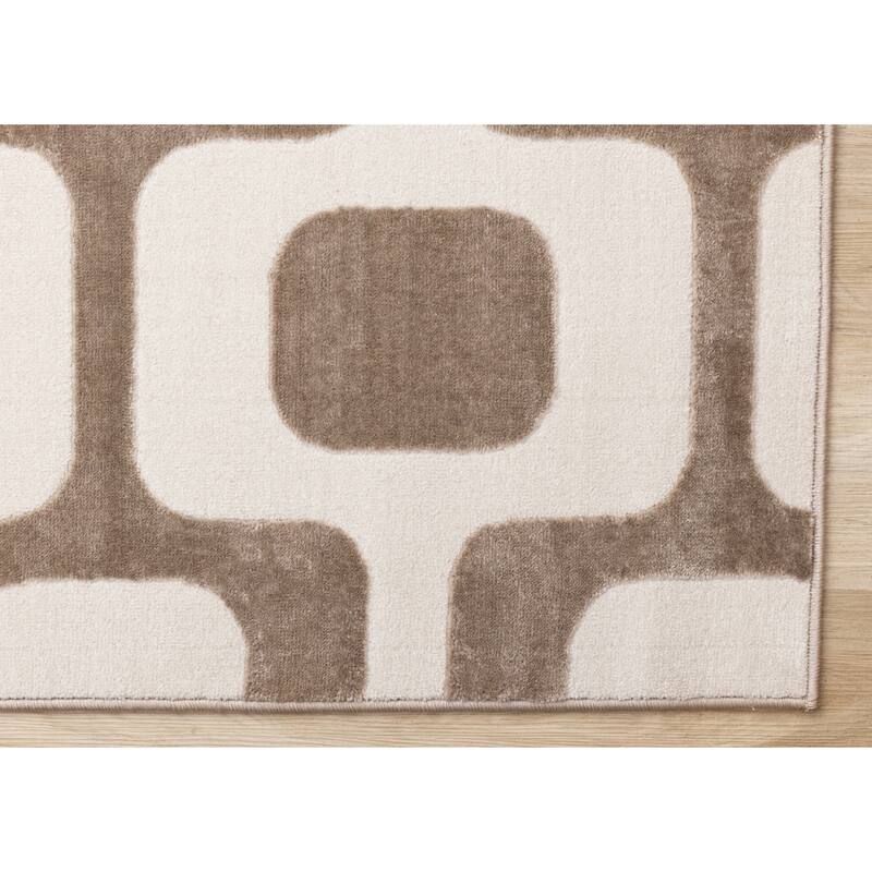 Leonardo Brown Cream Vintage Patterned Area Rug