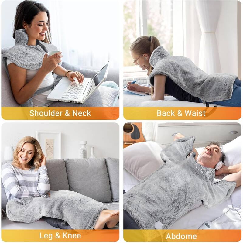 Electric 4 Massage Modes Heating Pad for Neck and Shoulders and Back Pain Relief, Best Winter Gifts