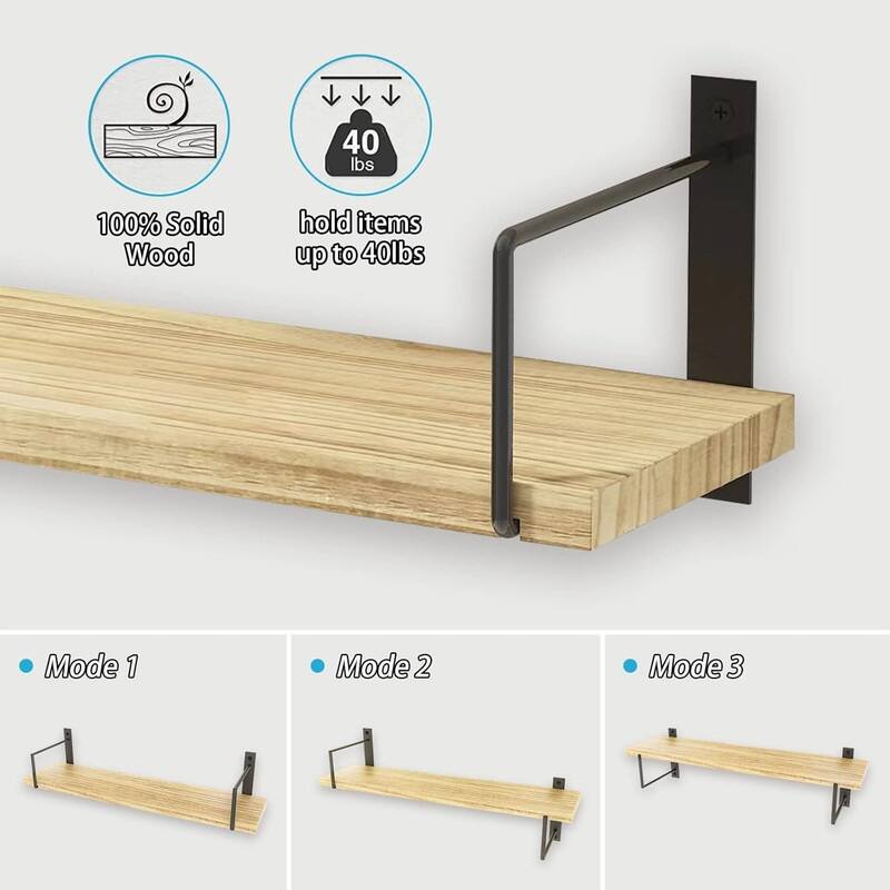 Floating Shelves - 24 Inch Wall Mounted Set of 3 - 6"D x 24"W x 6"H