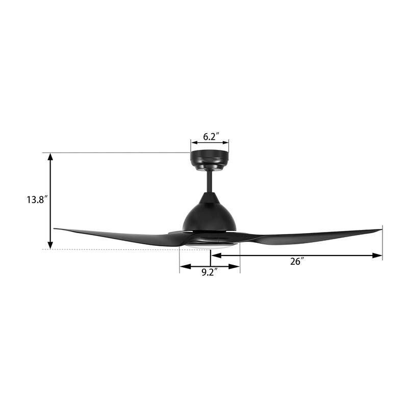 CARRO Karlstad 52" 3-Blade Indoor Smart Ceiling Fan with LED Light and Remote Control