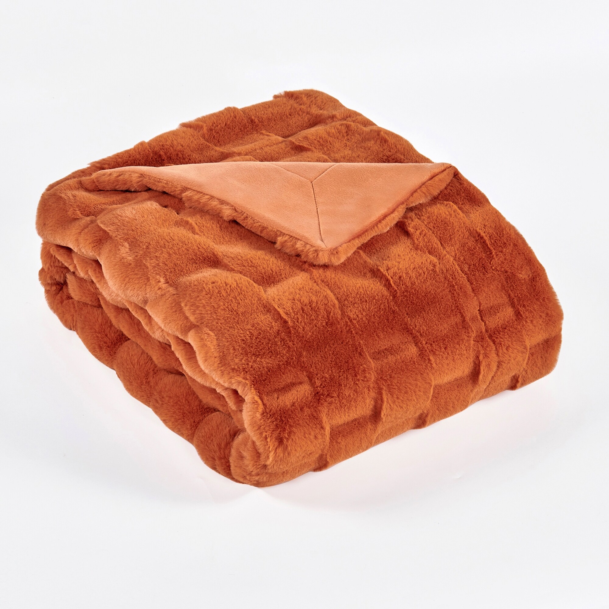 Home Soft Things Brick Textured FauxFur Throw Decorative Blankets 50 x 70 Burnt Orange