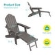 preview thumbnail 50 of 54, Bonosuki 2-Piece Folding Adirondack Chairs with Retractable Ottoman, Fire Pit Patio Chair with Cup Holder