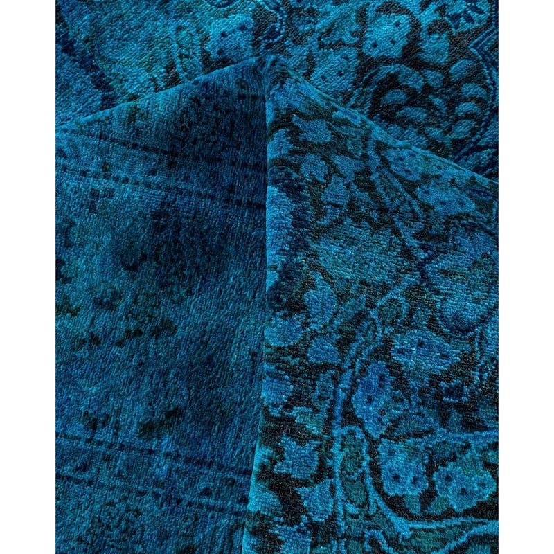 Contemporary Overdyed Wool Hand Knotted Area Rug - 6' 1" x 12' 2"