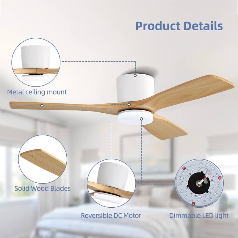 48In 3Blade Dc Motor Indoor Ceiling Fan With Light Kit And Remote