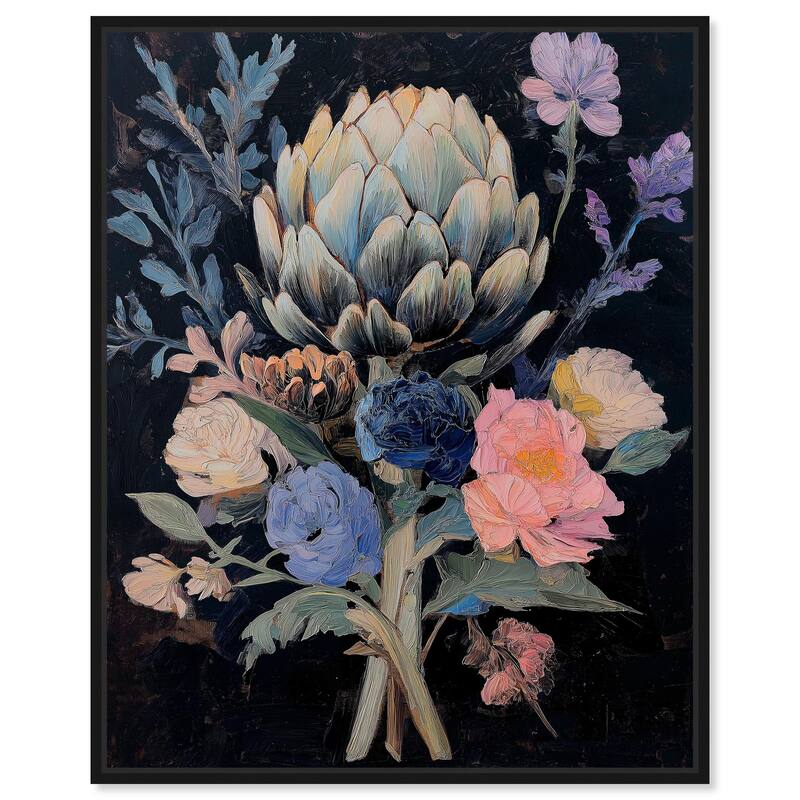 Moody Artichoke I Canvas by Art Remedy - 20" x 24" - Black