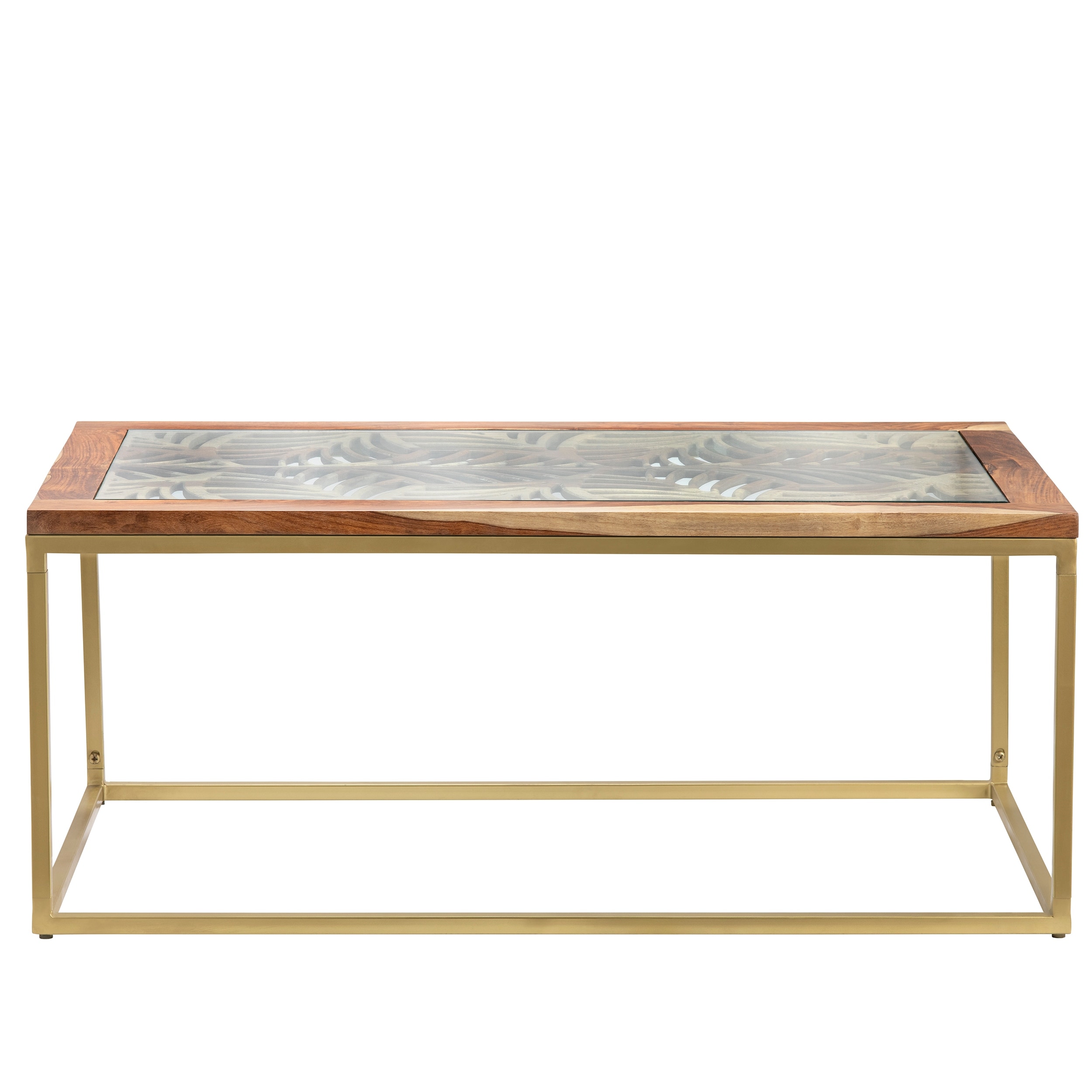 Adagio Laser Cut Wood Acacia Coffee Table - 43.25 x 23.5 x 17.75