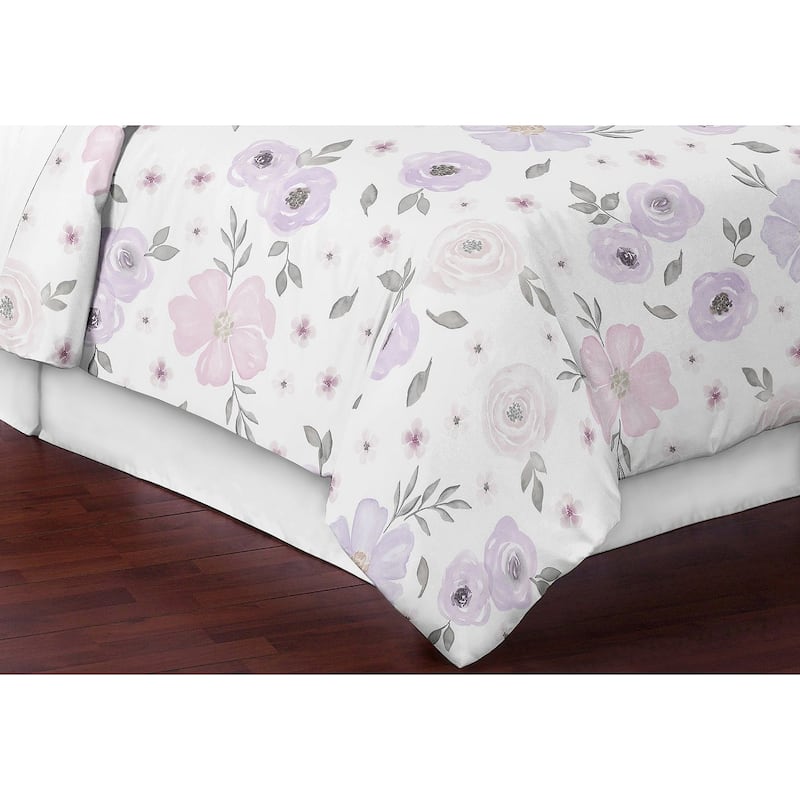 Sweet Jojo Designs Shabby Chic Watercolor Floral Collection 3-Piece Full Queen-size Comforter Set