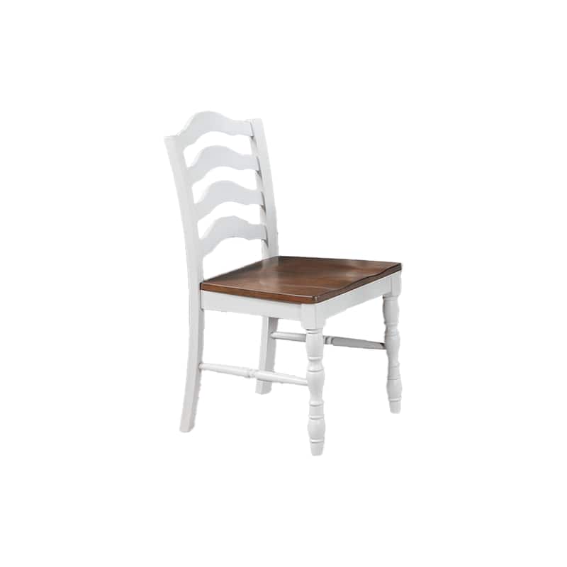 5-Piece Ranch Style Dining Set with Oak Top Table & Ladder Back Chairs