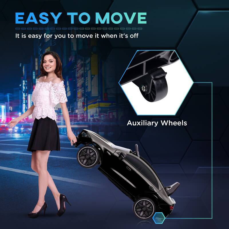 Licensed Mercedes-Benz AMG CLA 45 Kids Electric Ride On Car with Remote, Adjustable Speed, Spring Suspension, and Music