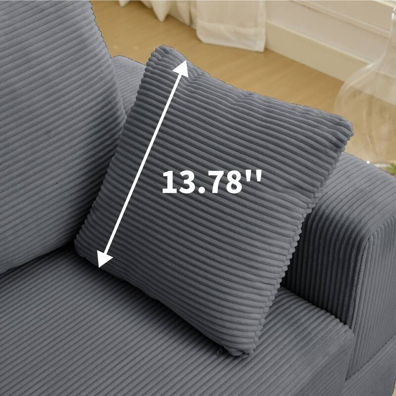 Mixoy 50 "D Sofa Chair with Ottoman, 2 Cushions, Large Corduroy Upholstered Comfy Chaise Lounge Deep Seat Sleeper Chair Indoor