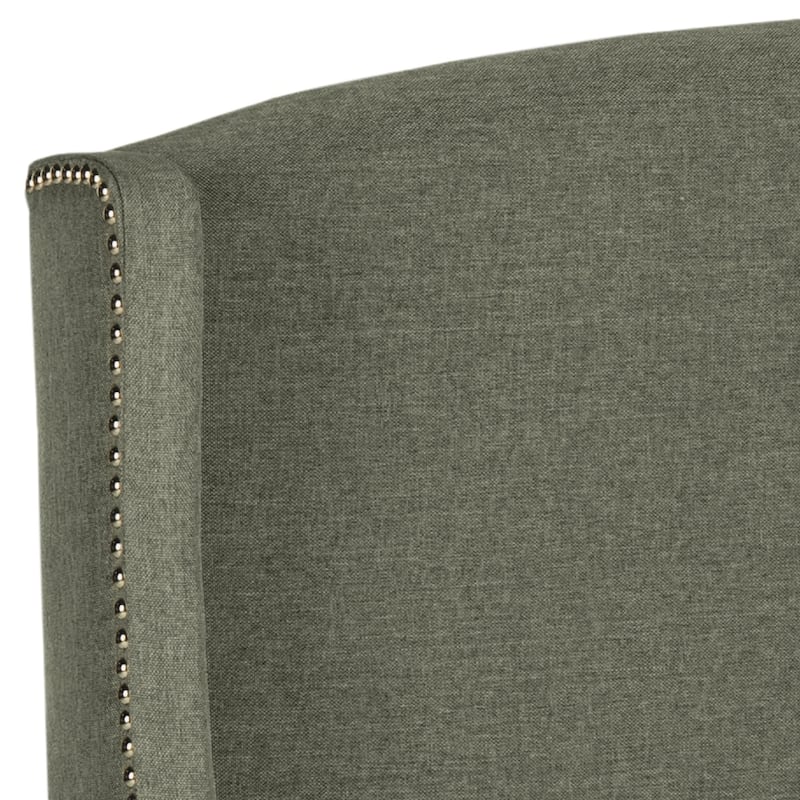 SAFAVIEH Irmgarda Queen-Size Taupe Linen-Upholstered Wingback Headboard