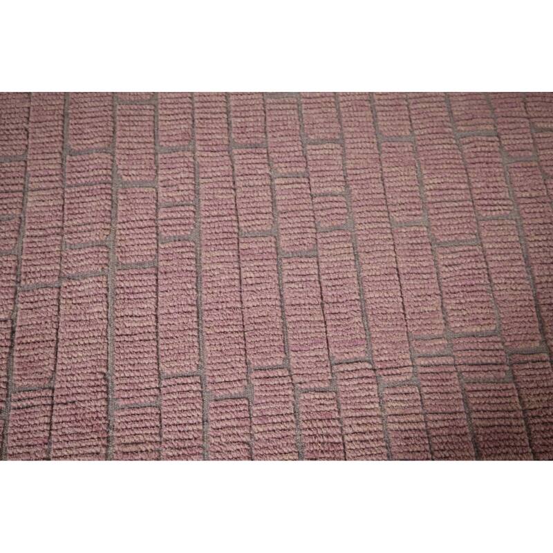 All-Over Pink Moroccan Oriental Large Area Rug Handmade Wool Carpet - 11'8"x 17'9"