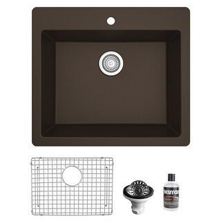 Karran Top Mount 25 in. Single Bowl Quartz Kitchen Sink Kit