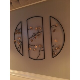 Madison Park Golden Gingko Leaves Black/ Gold Metal Wall Decor Madison Park Golden Gingko Leaves Black/ Gold Metal Wall Decor