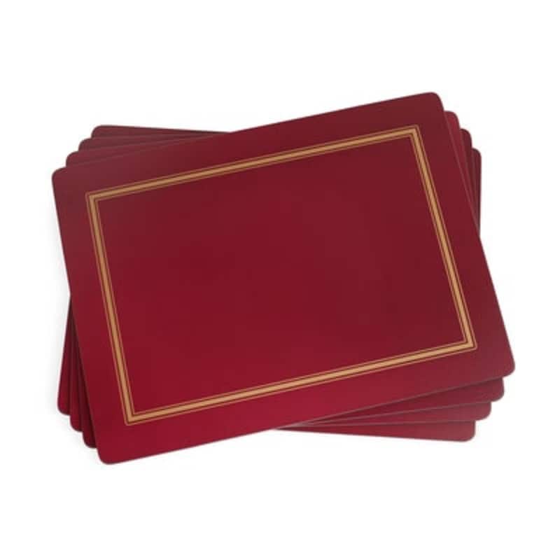 Pimpernel Set of 4 Classic Placemats - 15.7" x 11.7" each - Burgundy