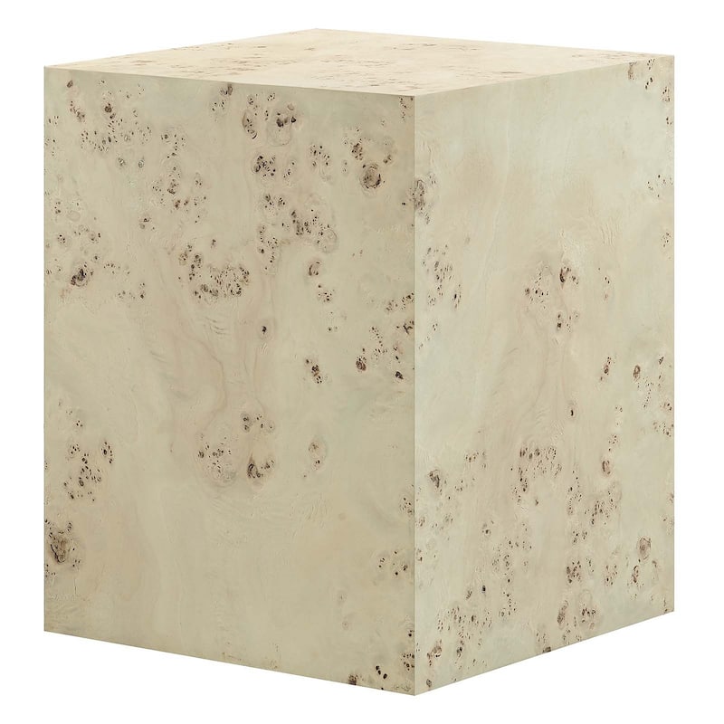 Penrod Mid-Century Burl Wood Square Accent Table