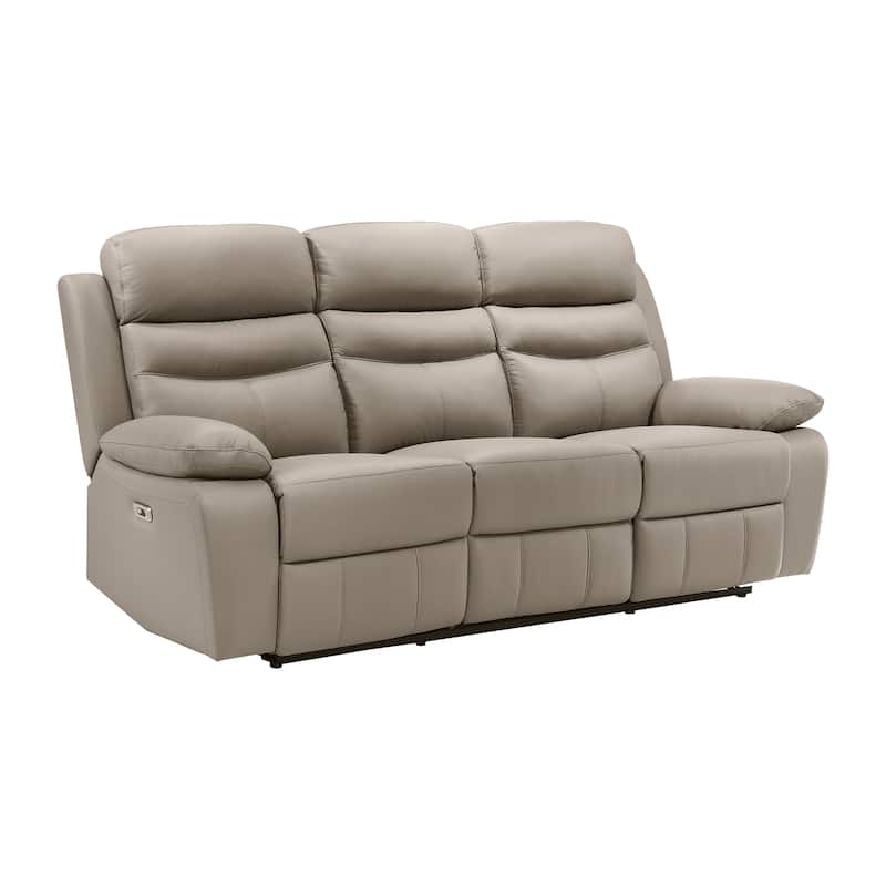 Peperomia Leather Match Power Double Reclining Sofa - Latte