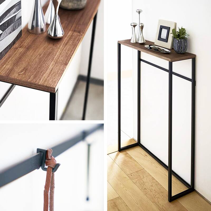Yamazaki Home Narrow Entryway Console Table, Steel, Holds 11 lbs - L 7.28 x W 23.62 x H 31.69 inches