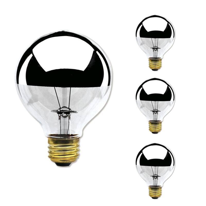 Bulbrite Pack of (6) Dimmable Half Chrome Medium (E26) Incandescent Bulb