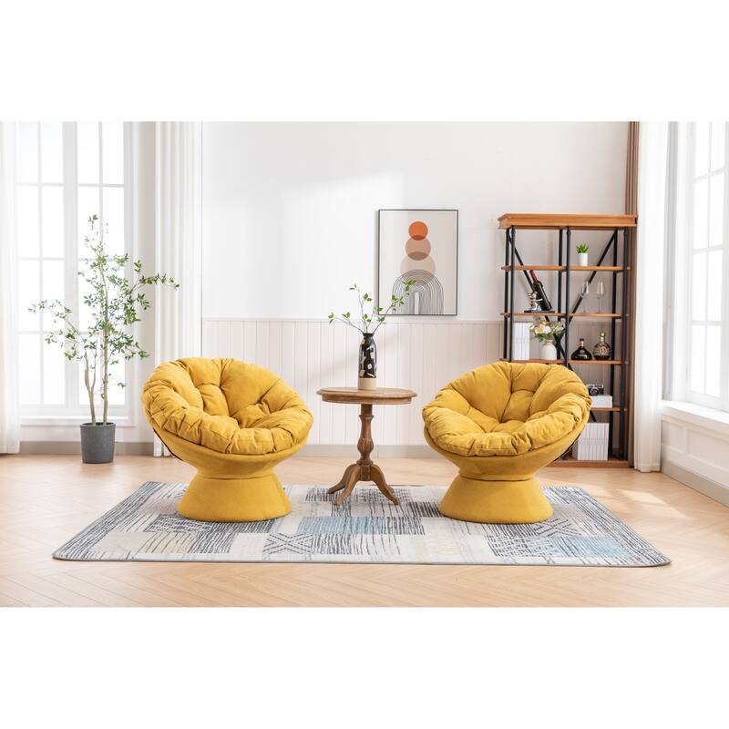 Chenille Swivel Barrel Chair for Living Room