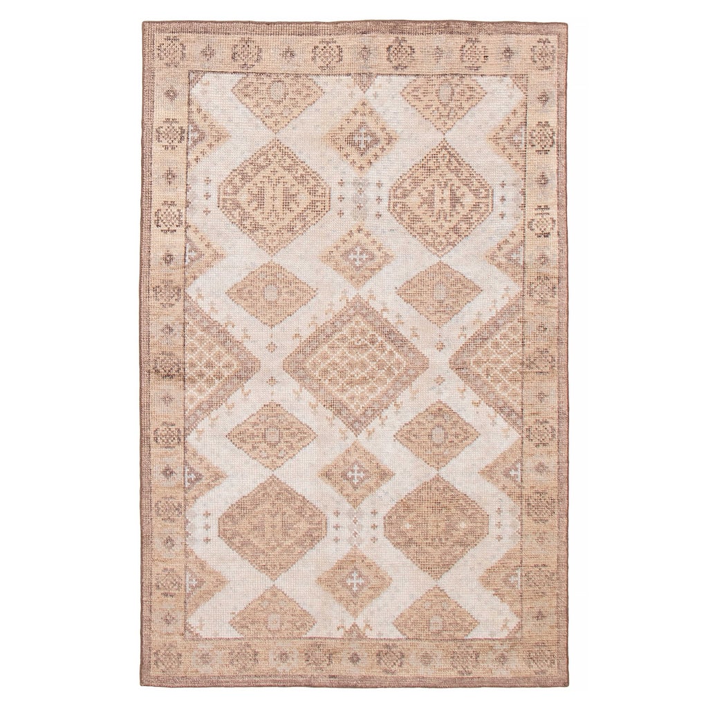 ECARPETGALLERY Hand-knotted Jules Serapi Light Blue Silk Rug - 4'10 x 7'10