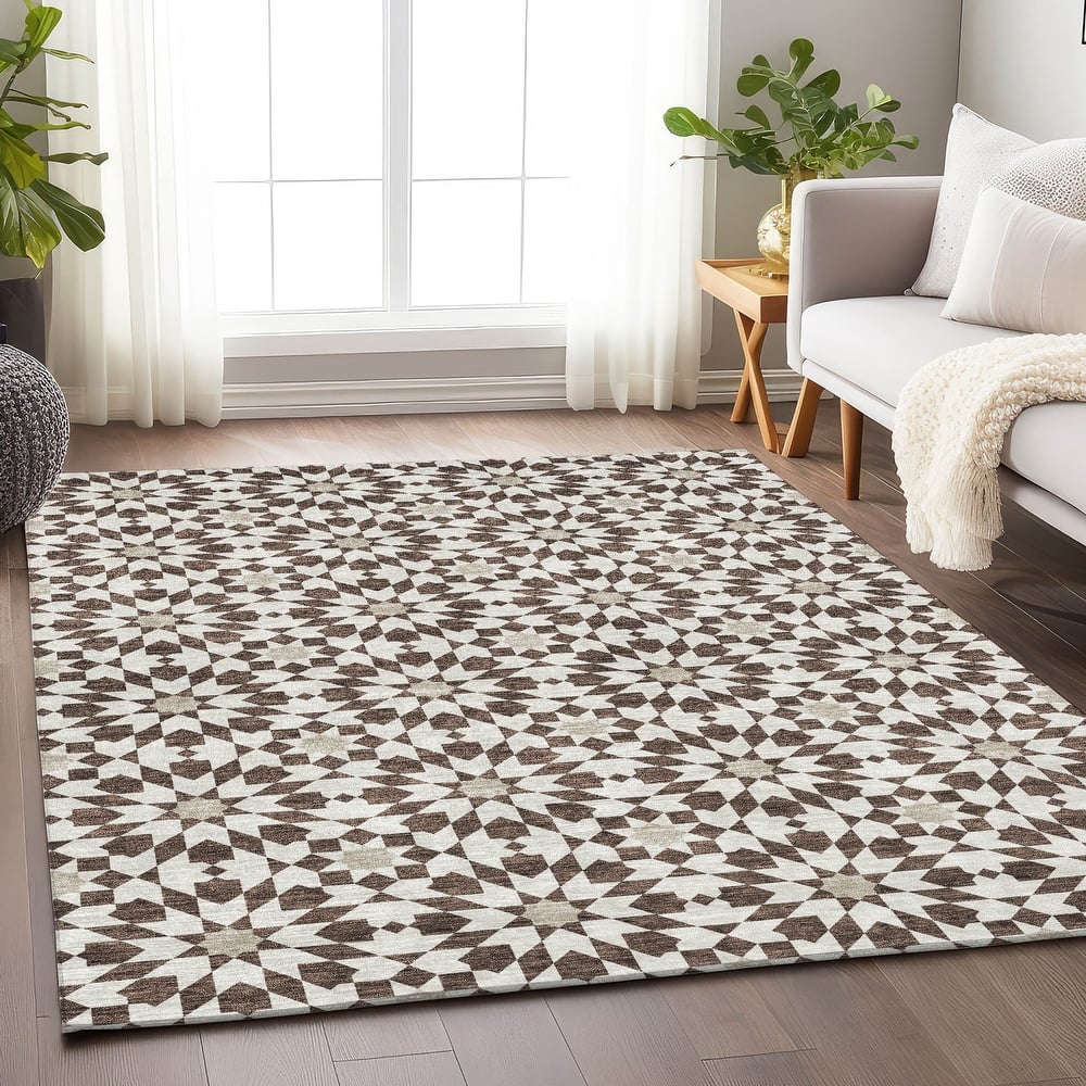 Premium Washable Super Soft Modern Mosaic Mayfield Rug