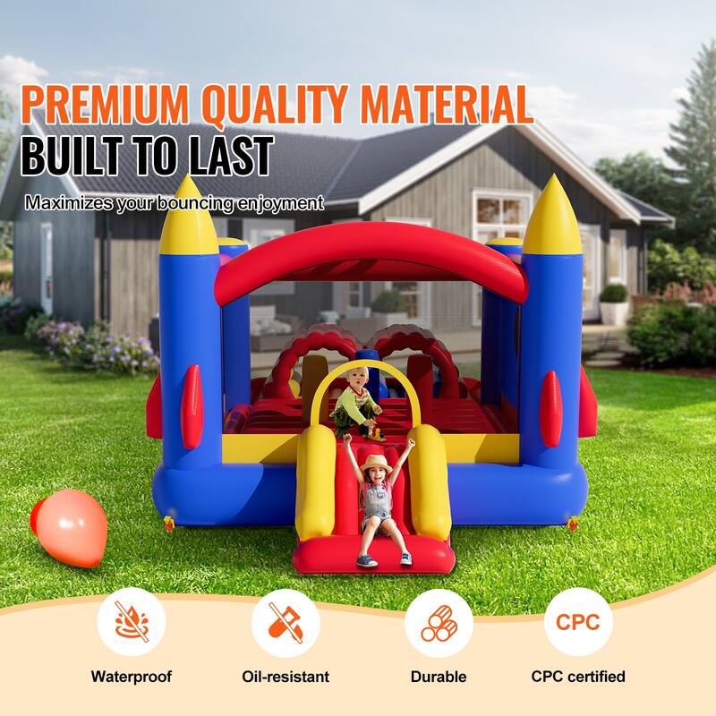 Inflatable Bounce House Family Backyard Bouncy Castle, for Kid Ages