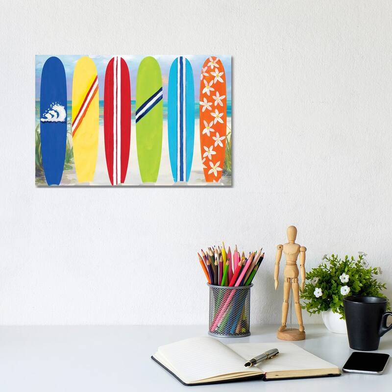 iCanvas "Surf Boards on the Beach" by Julie Derice Canvas Print - 8x12x0.75