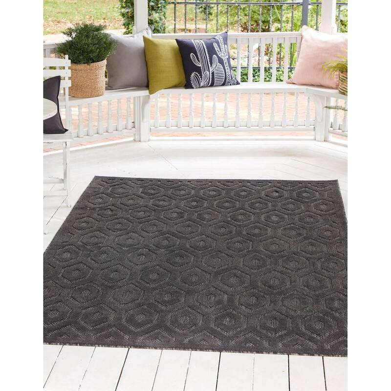 Outdoor Haversham Collection Area Rug - Charcoal - 2'x3'