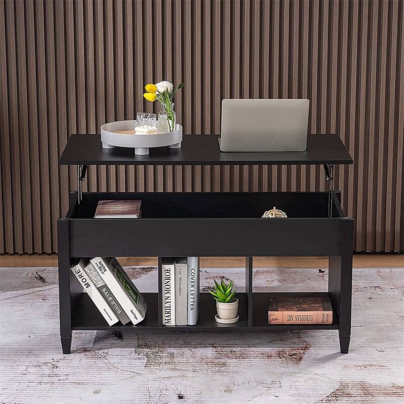 Lift Top Coffee Table with Hidden Compartment - 19.5"D x 40"W x 19.3"H