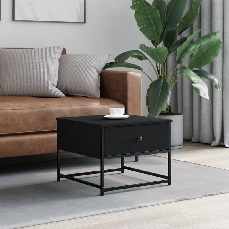 vidaXL Coffee Table Black Engineered wood, metal Medium Coffee Table - 20.1 x 20.1 x 15.7