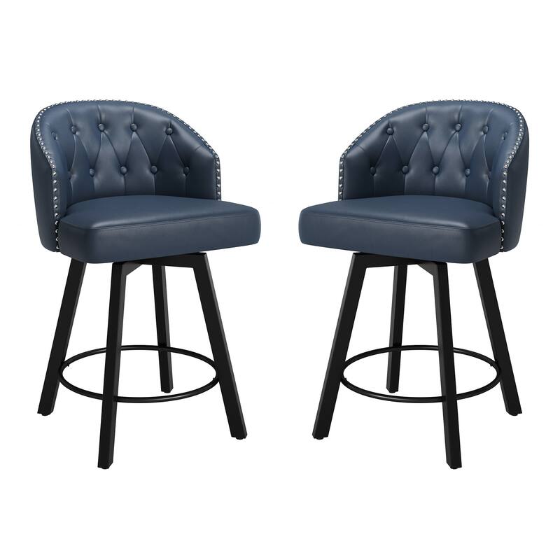 26" Swivel Counter Height Bar Stools Upholstered Counter Stools - 26" H