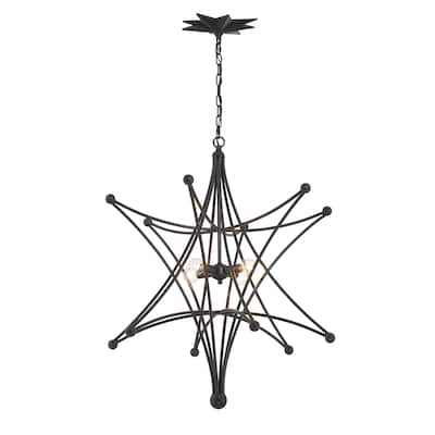 Astro 4 Light Black Chandelier - 27"W x 32"H