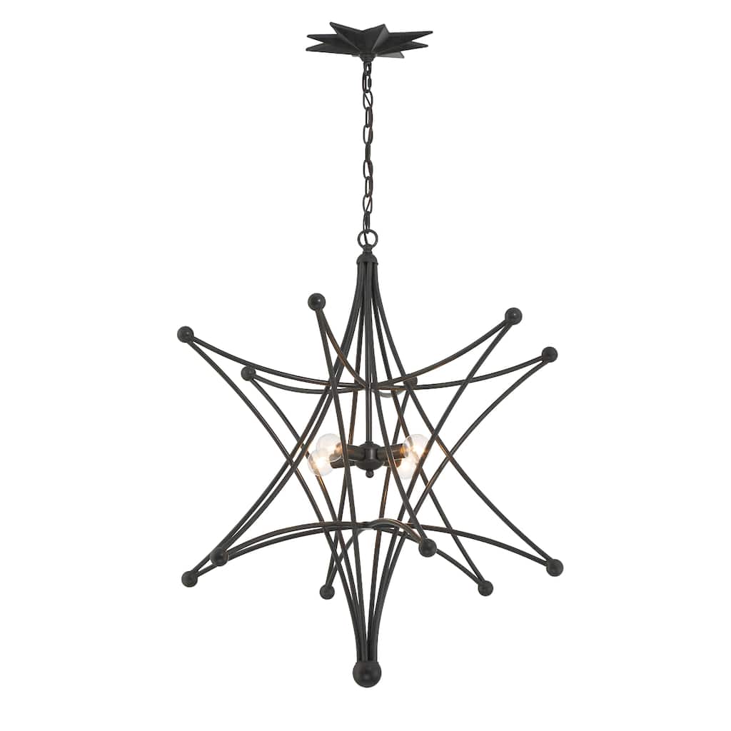 Astro 4 Light Black Chandelier - 27"W x 32"H