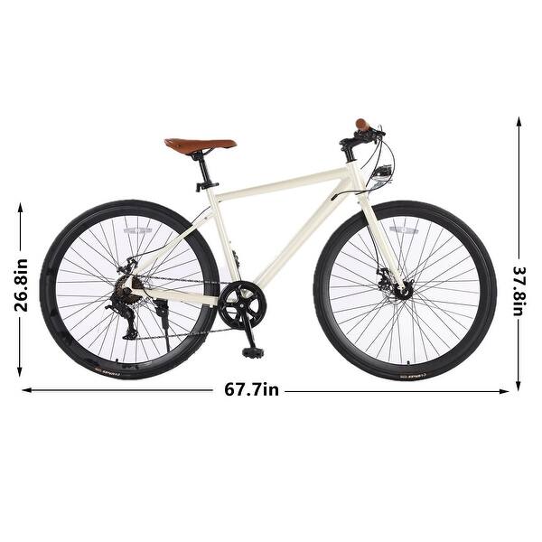 Road Bicycle for Adult Commuter Bike Step-Through 7 Speeds Gravel Bike with  Lights - Bed Bath & Beyond - 40935666