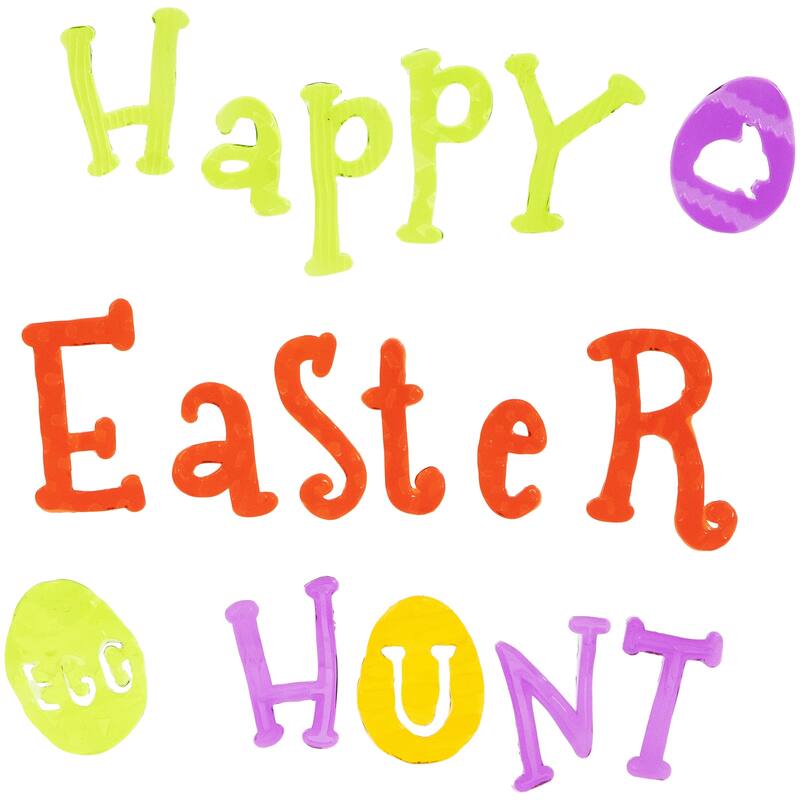 Set of 6 Double Sided Easter Gel Window Clings