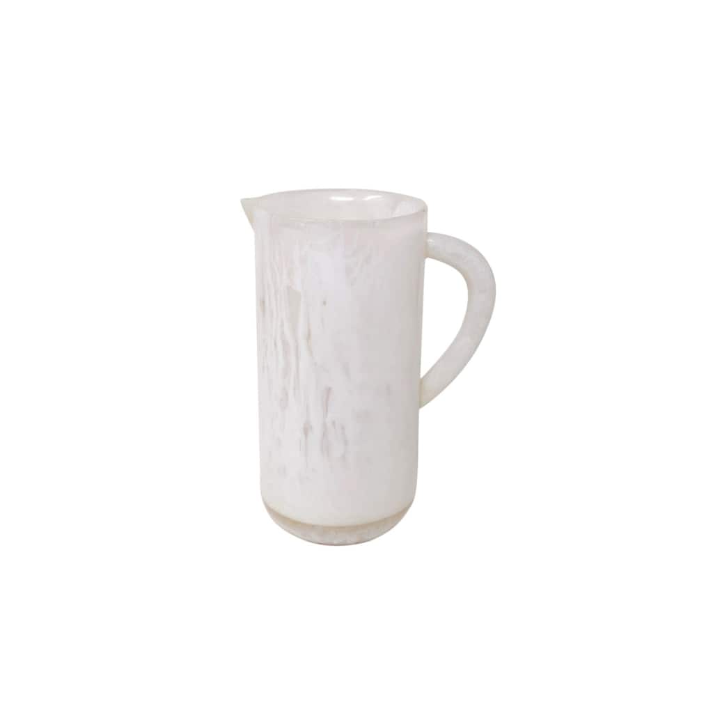 White Resin Pitcher Length 7.87; Height 10" - White