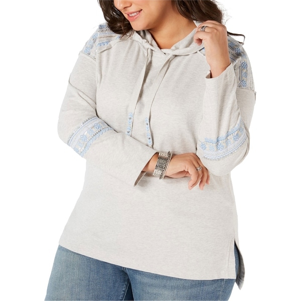 Style & Co. Womens Embellished Hoodie Sweatshirt. Opens flyout.