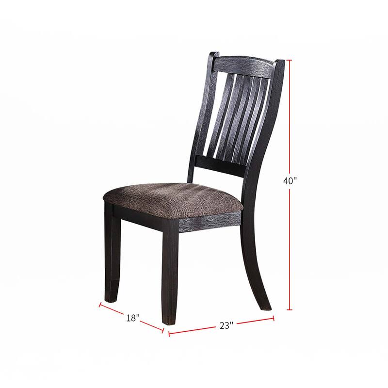 Dark Coffee Fabric Upholstered Side Chairs(Set of 2)