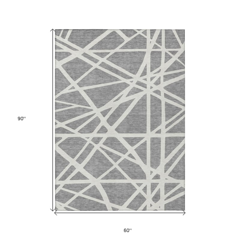 HomeRoots Geometric Transitional Rectangle Outdoor Rug