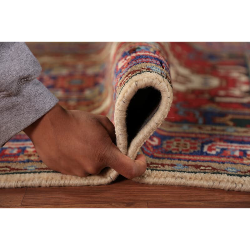 Geometric Heriz Serapi Indian Foyer Rug Handmade Wool Carpet - 3'0"x 4'11"