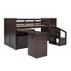 preview thumbnail 13 of 18, Espresso Twin Pine Loft Bed with Storage Steps and Movable Desk