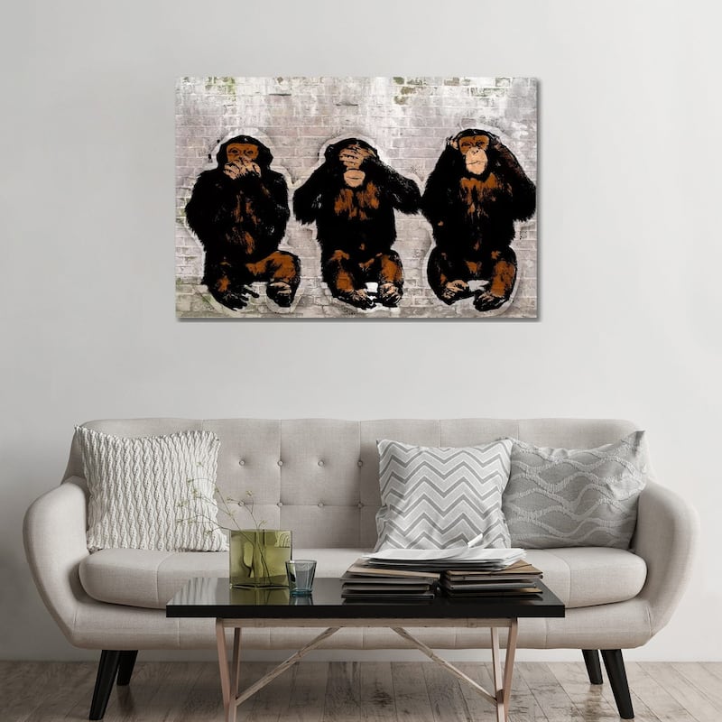 iCanvas "Monkey See, Monkey Do" by 5by5collective Canvas Print - 32x48x1.5