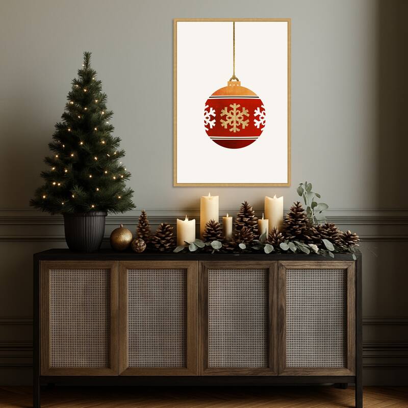 Warm Wishes by Eins Kubistika (23 x 33 in.), Framed Canvas Wall Art Print - Sylvie Bright Gold