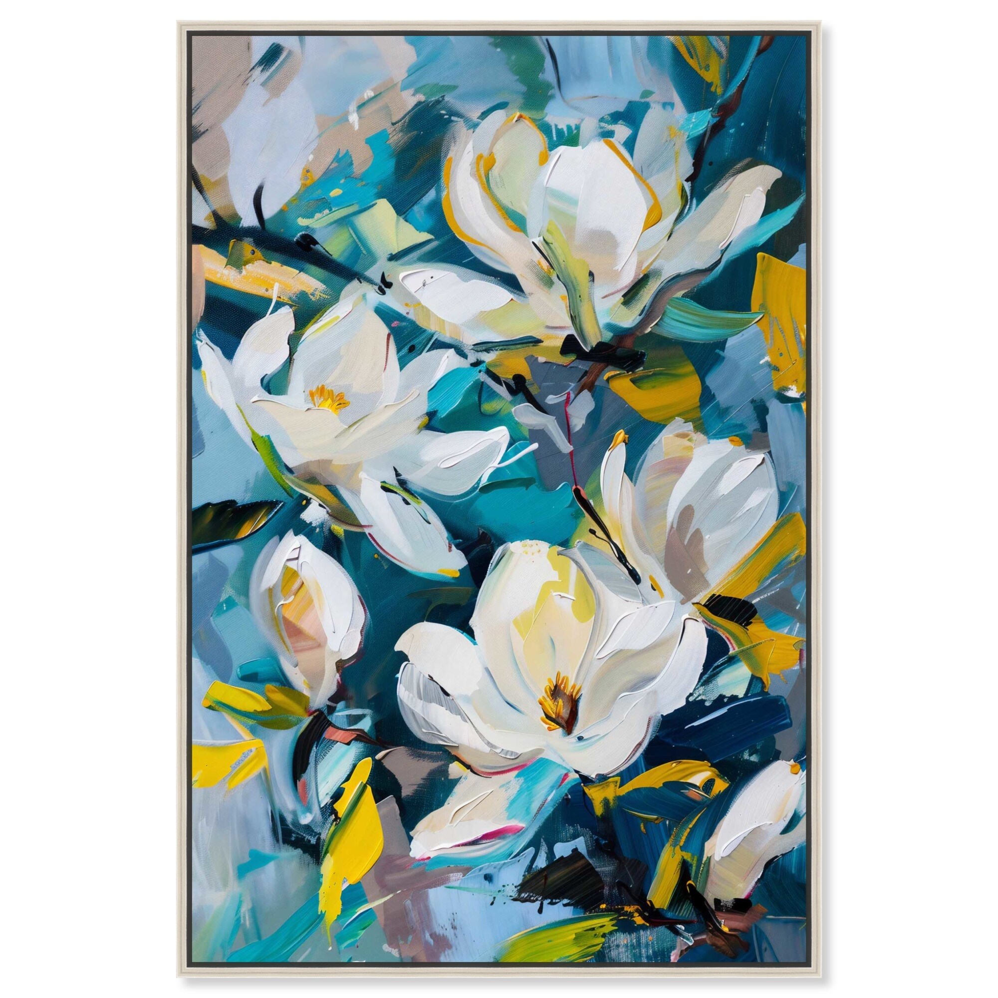 Flowers In Serenity Canvas Blue Floral Abstract Wall Art by Art Remedy